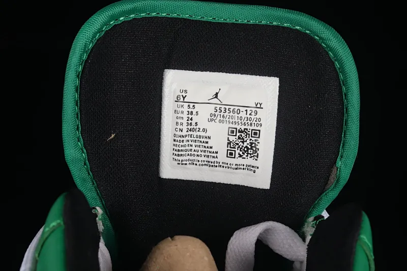 All categories Air Jordan Jordan series basketball shoes Air Jordan 1 Low Air Jordan 1 Low AJ1 Joe 1 customized version white and green color deconstruction sports culture basketball shoes 553560-129